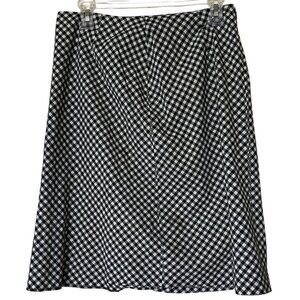 Women I.N. Studio Black & White Gingham Midi Skirt Cotton Blend Size 10 (READ)